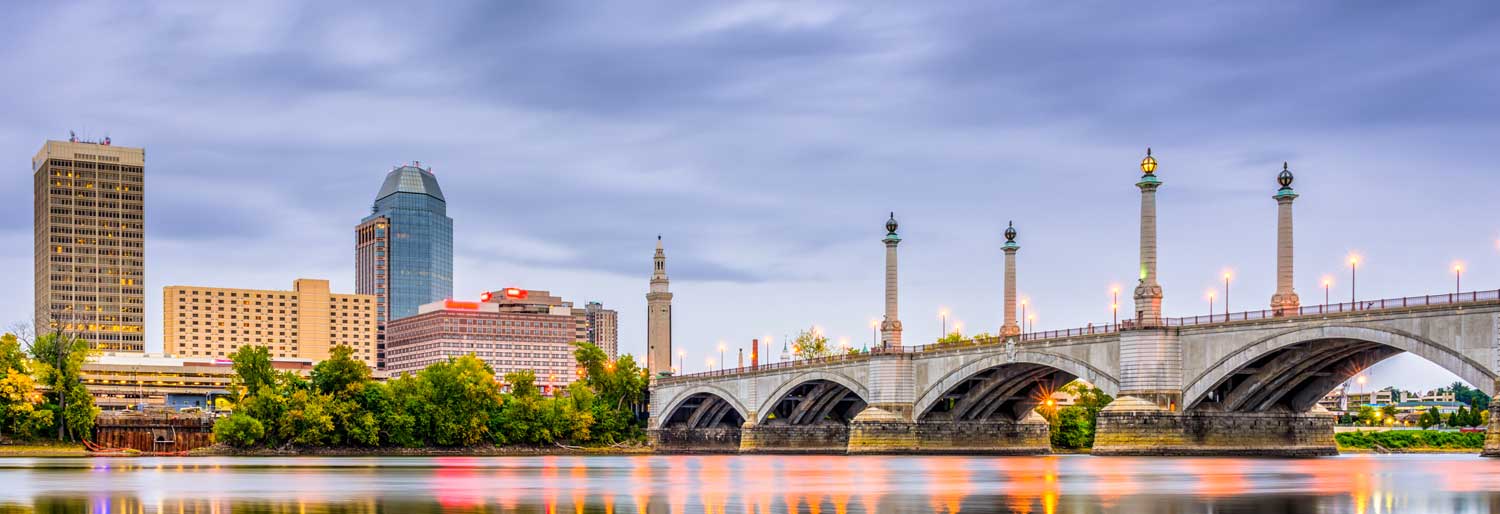 skyline of Springfield, Massachusetts, a city where Attorney John Serrano does Social Security Disability and SSI cases